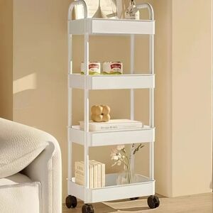 White Rolling Storage Cart - New